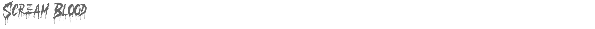 Sample characters Scream Blood Font